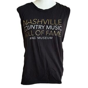 Nashville Country Music Hall of Fame and Museum Black Gold Foil Tank Top Size XL